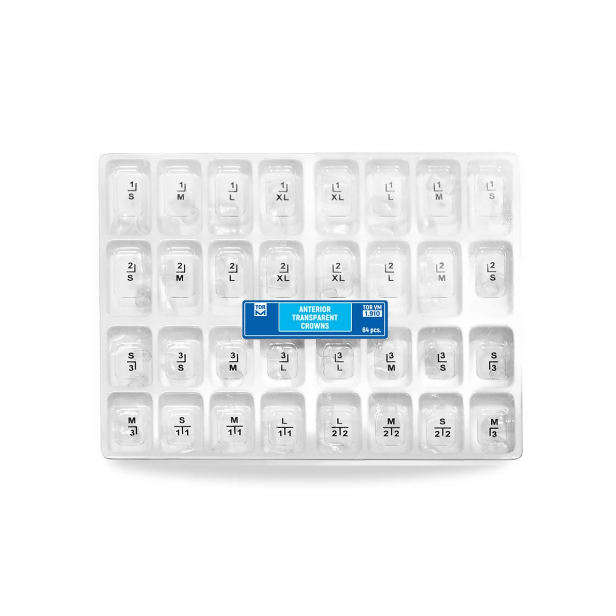 TOR VM Anterior Transparent Crowns (1.910), 64 pcs