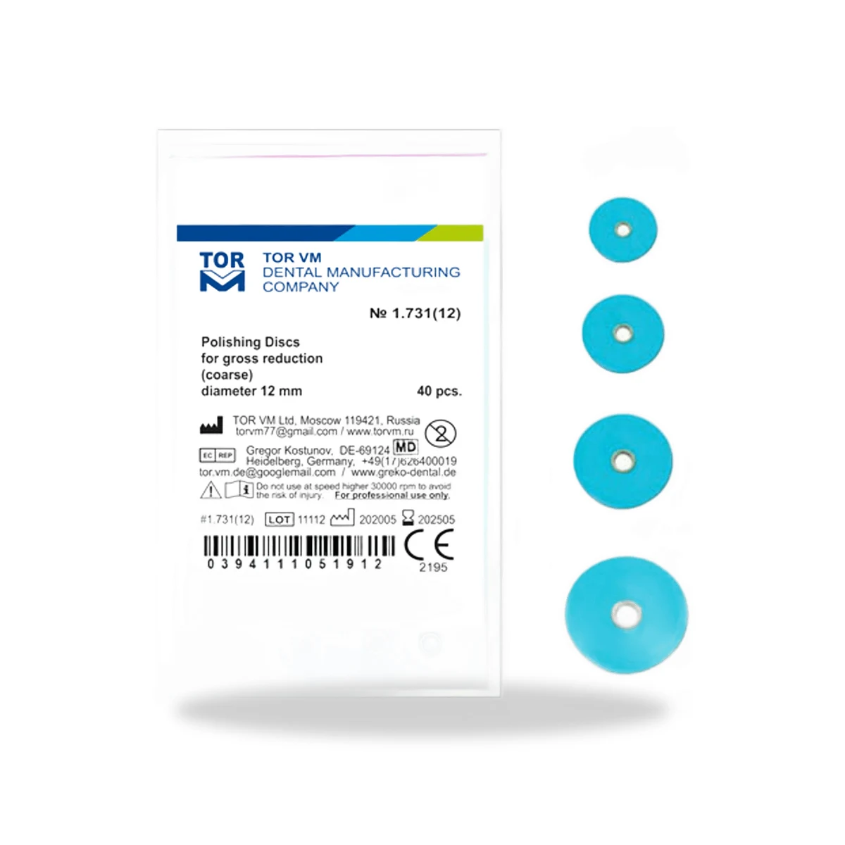 TOR VM Polishing Discs 10mm (1.731) 40pcs