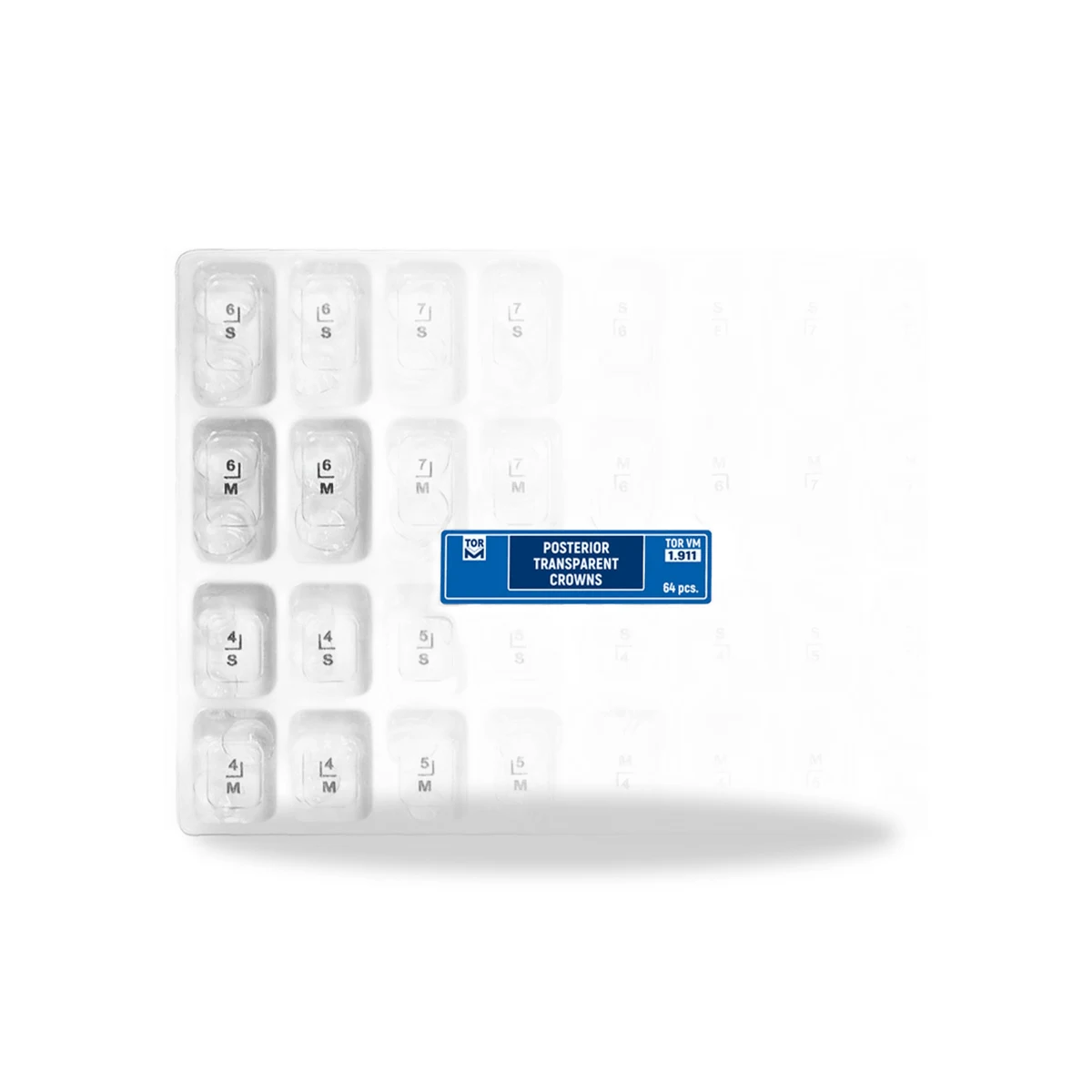 TOR VM Posterior Transparent Crowns (1.911) 64pcs